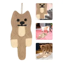 GENERICO - Rascador para gato de pared con alfombra de sisal 43x20 cm marrón