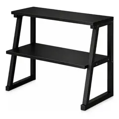GENERICO - Soporte para impresora de dos niveles en MDF color negro