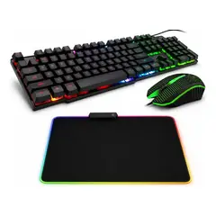 IMICE - Kit Gamer Km-680 A Teclado Mouse +mousepad Rgb S