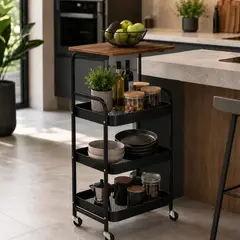 GENERICO - Organizador de cocina frutero tipo buffet de madera natural