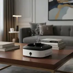 GENERICO - Cenicero portátil de metal con tapa y alimentación USB