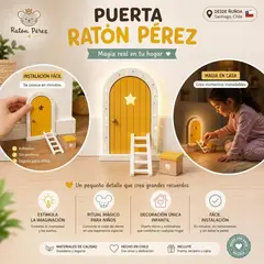 GENERICO - Puerta decorativa para ratón con escalera y buzón amarillo