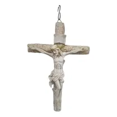 GENERICO - Figura decorativa de Jesús Cristo en acabado marfil elegante