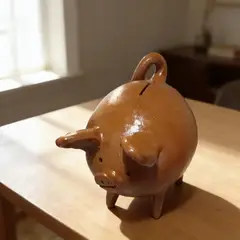 GENERICO - Alcancía de cerámica en forma de chanchito de 30 cm