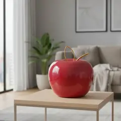 GENERICO - Figura decorativa en forma de manzana color rojo para interiores