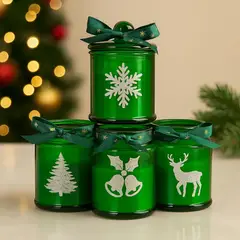 GENERICO - Set de 4 Velas Aromáticas para Decoración Navideña con Diseño Festivo