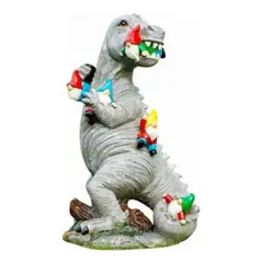 GENERICO - Figura decorativa de enanos de jardín paseando en dinosaurio de 15 cm