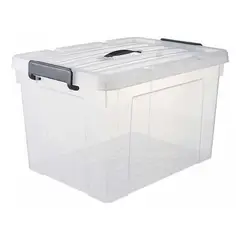GENERICO - Caja plástica transparente para almacenamiento y organización de 35 litros