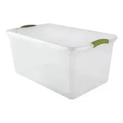 GENERICO - Caja organizadora plástica con capacidad de 61 litros para almacenamiento
