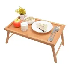 GENERICO - Bandeja para desayuno de bambú con patas para mesa o cama
