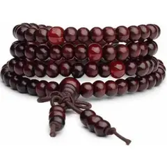 GENERICO - Pulsera unisex de cuentas de sándalo 8mm estilo budista