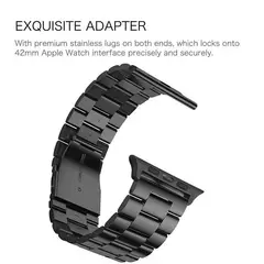 GENERICO - Correa Acero compatible Apple Watch 46mm 45mm 42mm Ajustador