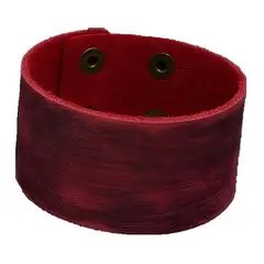 GENERICO - Pulsera de cuero estilo punk color rojo 3.8 mm para hombre y mujer 19 cm