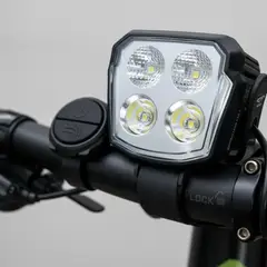 DEFENSOR FOREVER - Luz Bicicleta Led Recargable 4 Focos Bocina Control Manubrio
