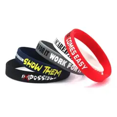GENERICO - Set de 5 pulseras de silicona con mensajes de motivación para éxito unisex