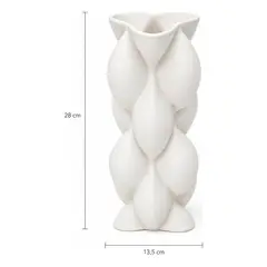 GENERICO - Jarrón de cerámica texturizado para decoración y flores