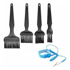 GENERICO - Set de 4 brochas antiestáticas con pulsera para protección electrostática