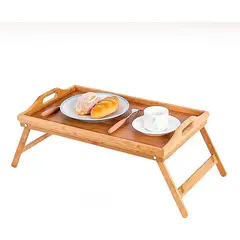GENERICO - Bandeja para desayuno en cama con patas plegables de madera