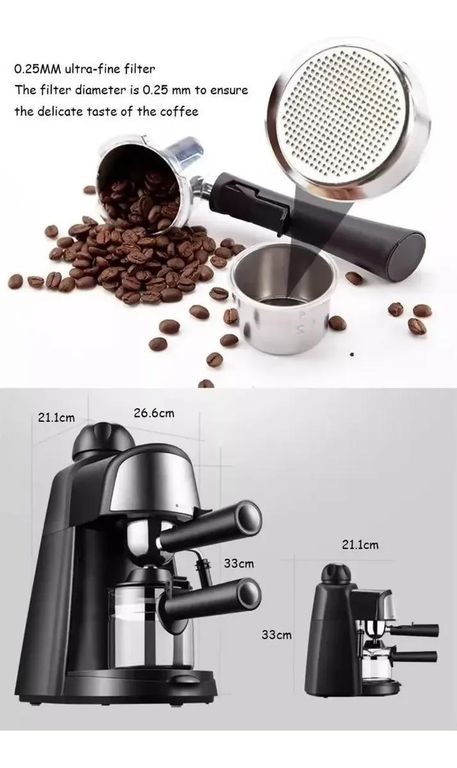 GENERICO Cafetera espresso a vapor con sistema de espuma para café