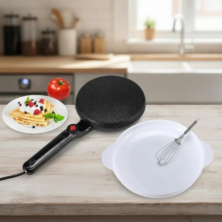 GENERICO Máquina eléctrica para preparar crepes y panqueques de 20 cm