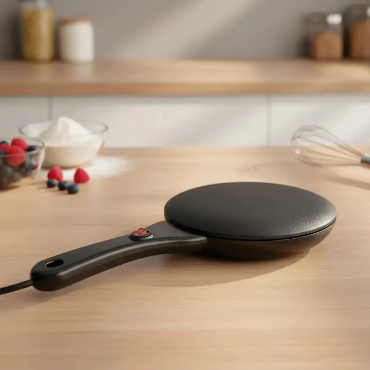GENERICO - Máquina eléctrica para preparar crepes y panqueques de 20 cm