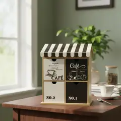 GENERICO - Caja organizadora para té y café con diseño elegante 24x29 cm