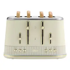 OSTER - Tostador Premium Beige 4 Rebanadas Luces Bandeja Migas