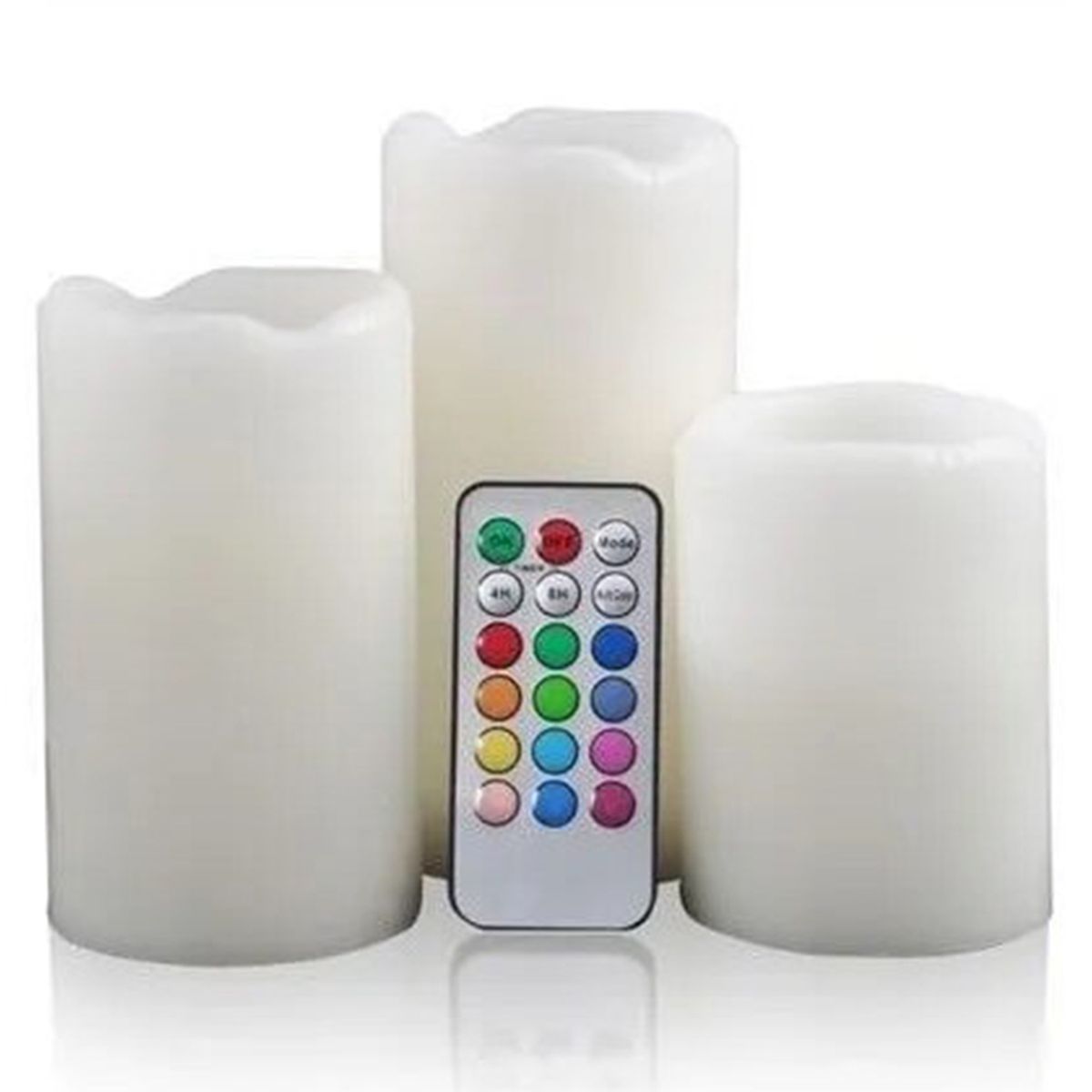 GENERICO - Set De 3 Velas Led Con Control Remoto Electronicas