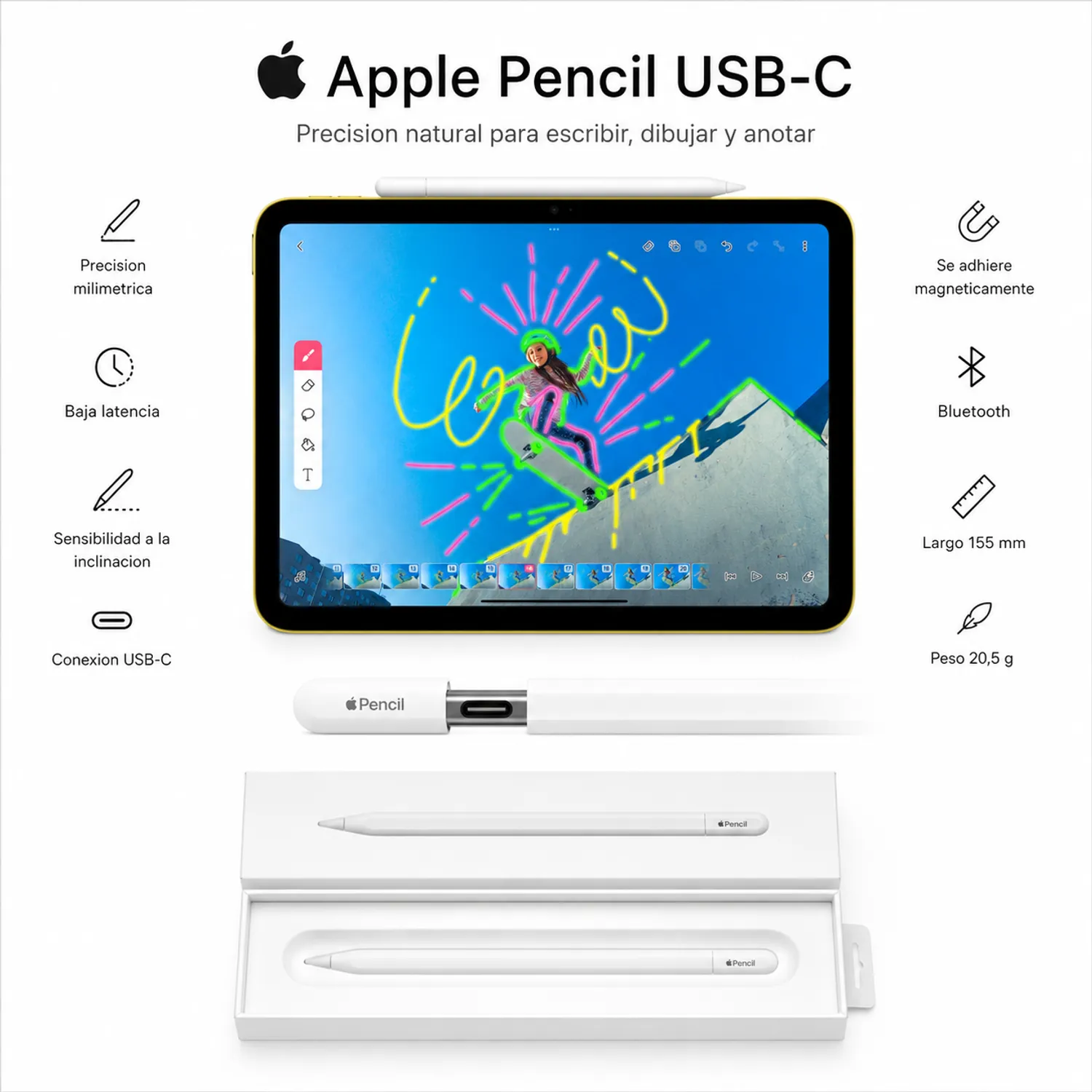 APPLE Lapiz Apple Pencil USB-C para Ipad | Falabella Chile