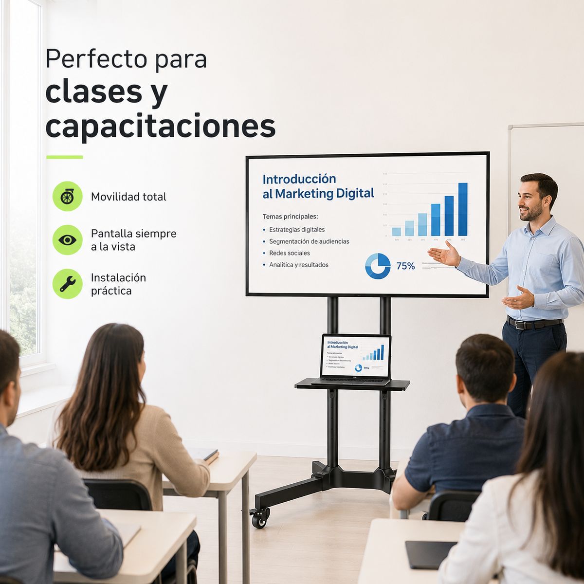 DOPA - Soporte TV Móvil Con Ruedas 32 A 70 Pulgadas Pedestal