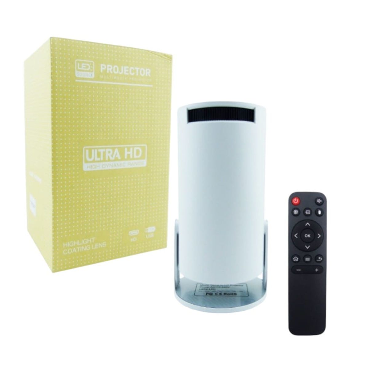 GENERICO - Proyector TV BOX De Hasta 100 Pulgadas, 2 Y 8 Gigas, Android Con Control