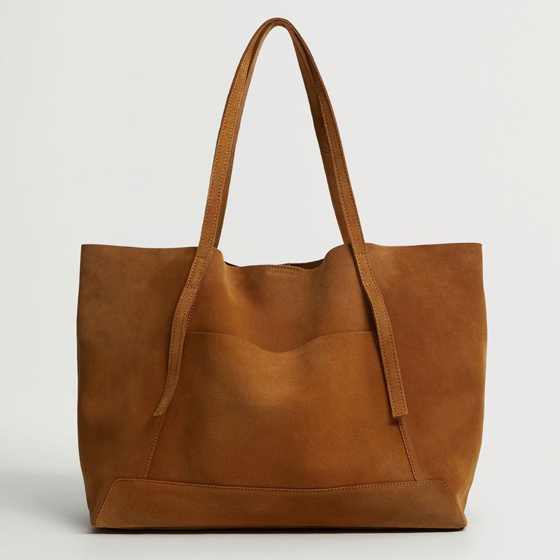 MANGO - Bolso Shopper Piel Vega Mujer
