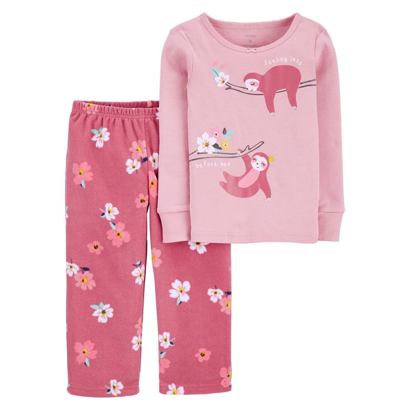CARTER'S - Conjunto 2 Piezas Pijama Algodón Perezoso Bebe Niña