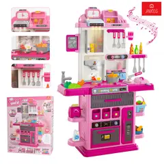 ANIKIDS - Cocina De Juguete Para Niños 105pcs Kitchen Multifuncional Extragrande 102cm Color Rosa