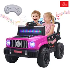 ANIKIDS - Auto A Batería Tipo Jeep Para Niños Niñas 12V Con Control Remoto Color Rosa