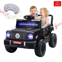 ANIKIDS - Auto A Batería Tipo Jeep Para Niños Niñas 12V Con Control Remoto Color Negro
