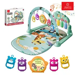 ANIKIDS - Alfombra Gimnasio Musical Con Piano Didáctico Para Bebé Gráfica Girafa Color Verde