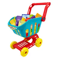 ROLEPLACE - Carrito Compras Infantil 25 Accesorios Supermercado - PS