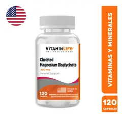 VITAMIN LIFE - VitaminLife Bisgliscinato de Magnesio 120 Cápsulas