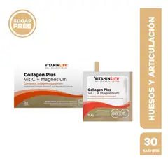 VITAMIN LIFE - VitaminLife Colágeno + Vitamina C + Magnesio Plus 30 Sobres
