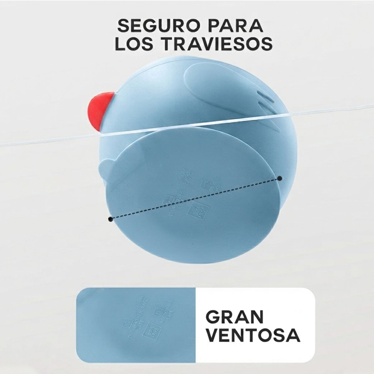 BABYMINE - Set De Alimentación Silicona Bebé 4 Piezas BABYMINE Silicona BPA Free Ventosa Celeste