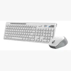 GENIUS - Kit Teclado y Mouse Slimstar 8230 Inalámbrico en Español Copilot Ai 1- BLANCO