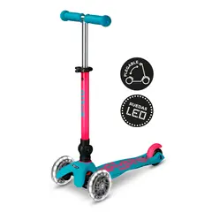 MICRO - Scooter Mini LED Plegable Neón, Niños 2 a 5 años