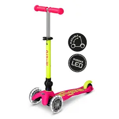 MICRO - Scooter Mini LED Plegable Neón, Niños 2 a 5 años
