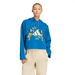 ADIDAS - Polerón Mujer CON GORRO x FARM RIO Azul