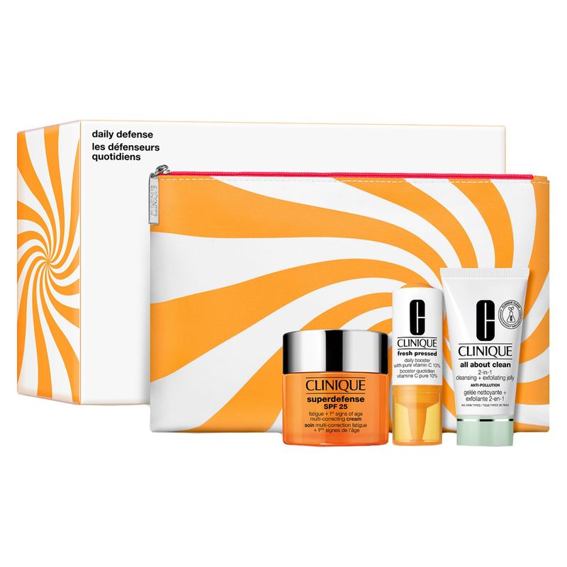 CLINIQUE - Set Crema Antioxidante 50ml + Vitamina C 8g + Formula de Limpieza 30ml + Cosmetiquero Clinique