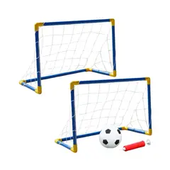 GENERICO - Set 2 Arcos De Futbol + Balon Y Bombin Juegos Exterior Niños