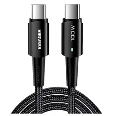 ESSAGER - Cable 2 Metros 100w Carga Rápida Usb-c compatible con iPhone iPad