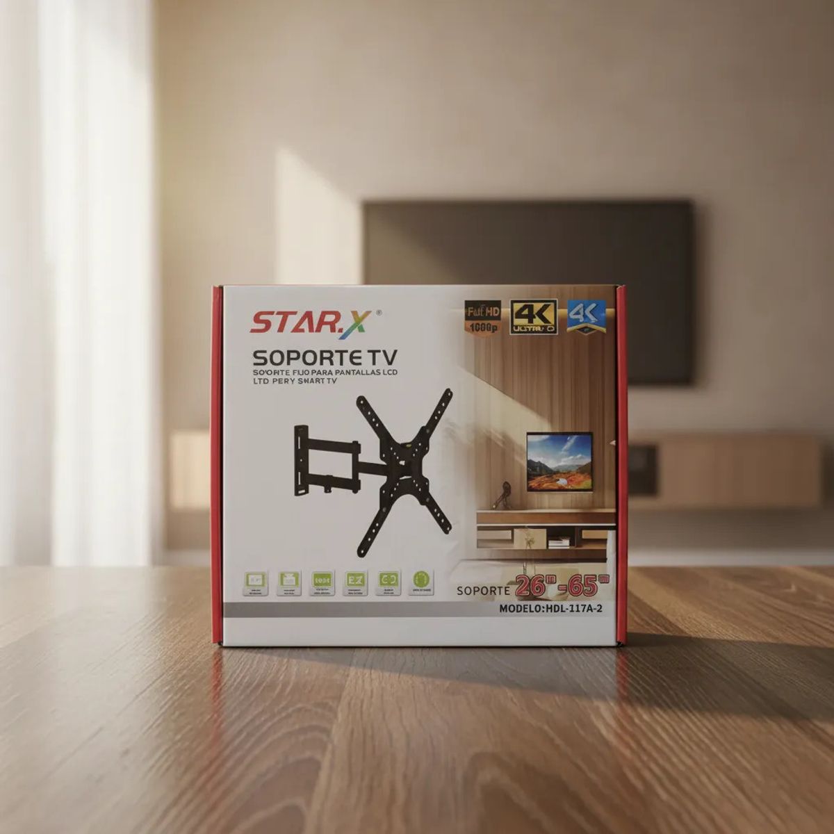 STARAX - Soporte TV Extensible Inclinable Star.X 26 a 65 Pulgadas VESA 400x400 HDL-117A-2