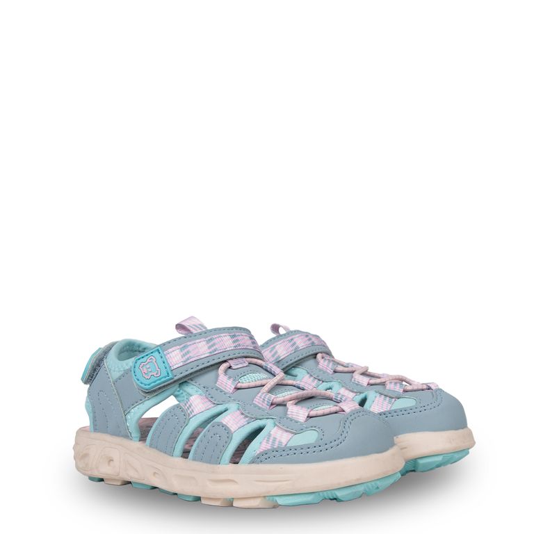 Sandalia Outdoor Niña Cerrada con Velcro Celeste